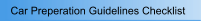 Car Preperation Guidelines Checklist