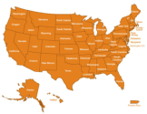 Nationwide vehicle transportation coverage map serving all 50 states including Alaska, Hawaii and Puerto Rico